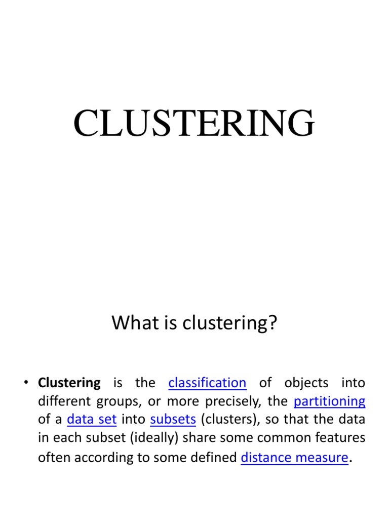 Understanding Clustering Techniques | PDF | Cluster Analysis | Distance