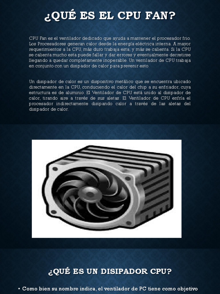 Función y instalación del CPU Fan | PDF | Unidad Central de ...