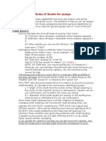 Thumb Rules For Pumps