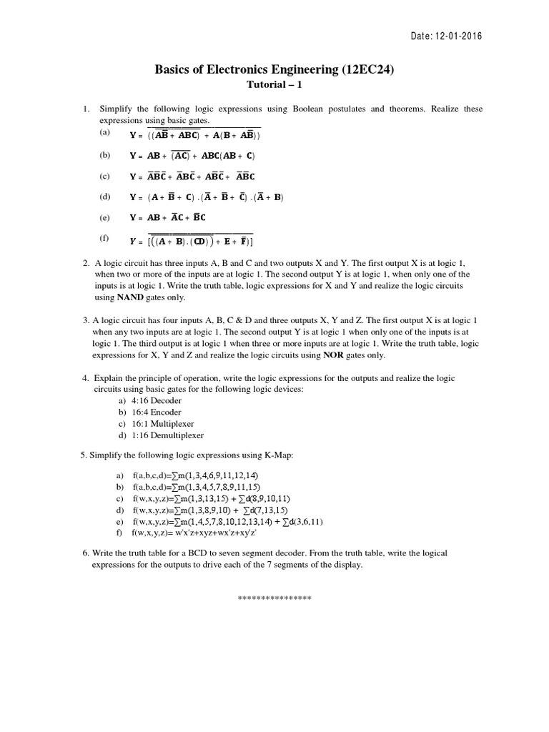 Electronics Engineering Logic Circuits Guide | PDF | Teaching Methods ...