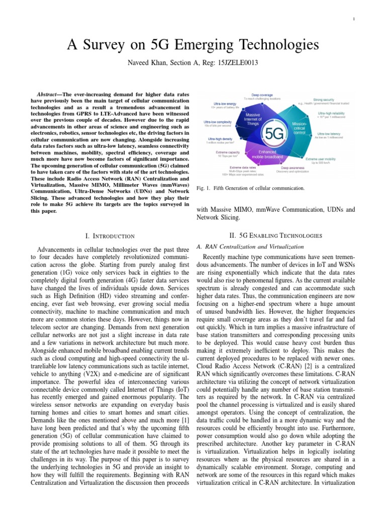 5G Technologies: A Comprehensive Survey | PDF | Mimo | Extremely High ...