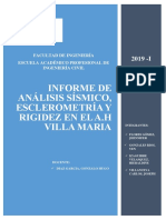 Informe de Análisis Sísmico, Esclerometría Y Rigidez en El A.H Villa Maria
