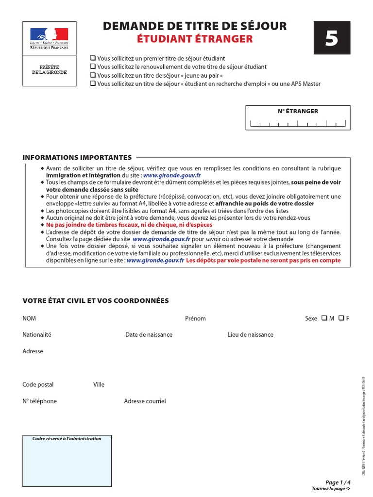 Acquittement De La Taxe Sur Le Titre De Séjour