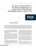 El Reto de La Tecnología y Los Recursos Minerales