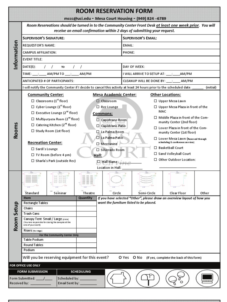 Room Reservation Form Fall 2010 | PDF | Leisure