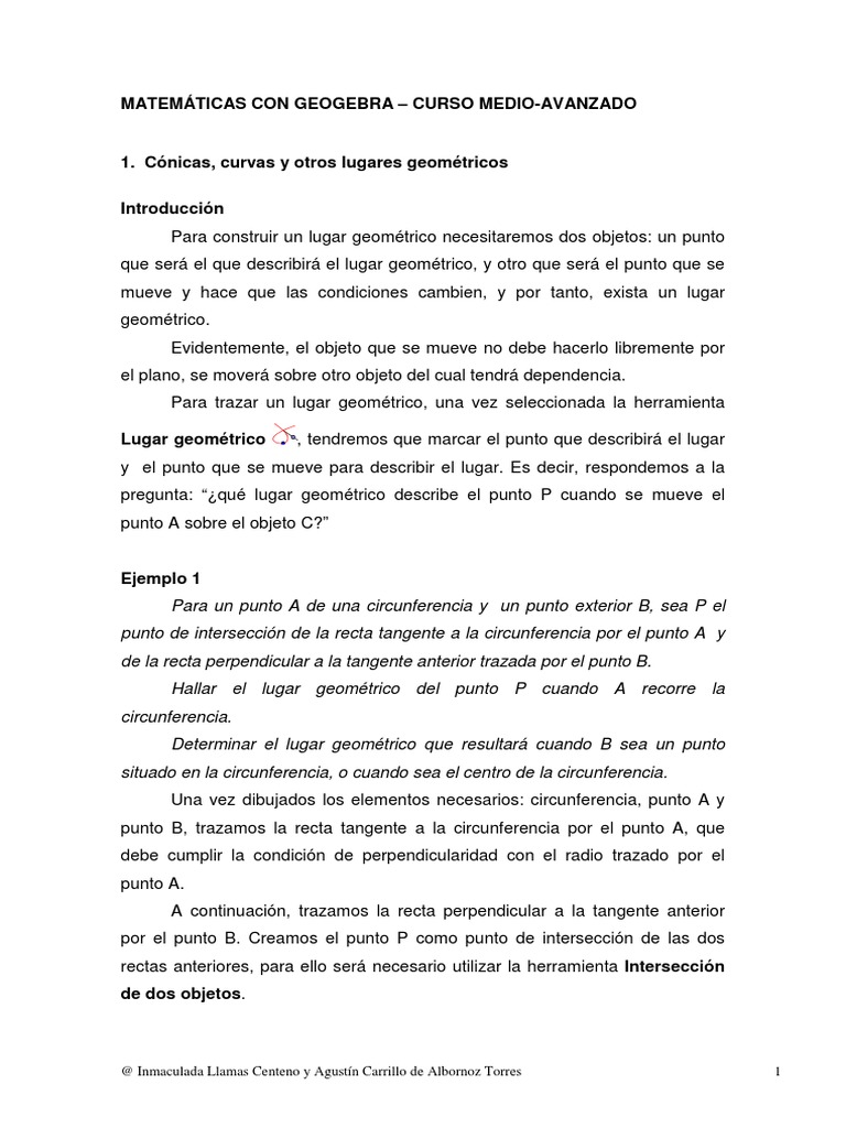 Matemáticas Avanzadas con GeoGebra | PDF | Elipse | Circulo