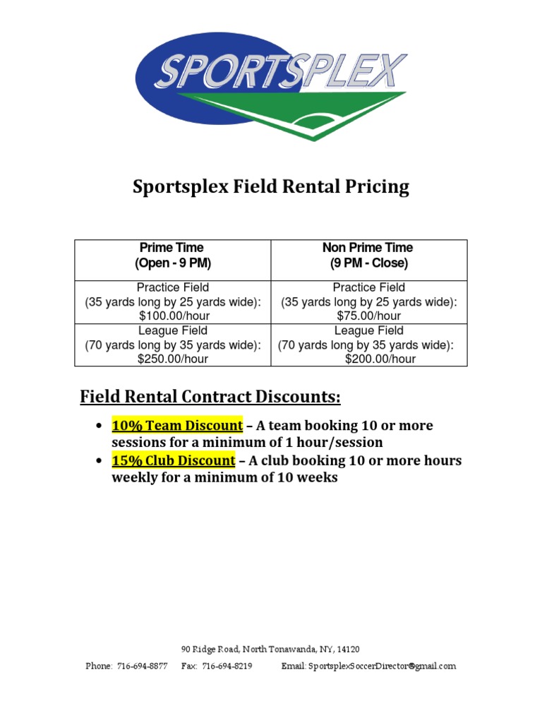 Field Rental Pricing | PDF