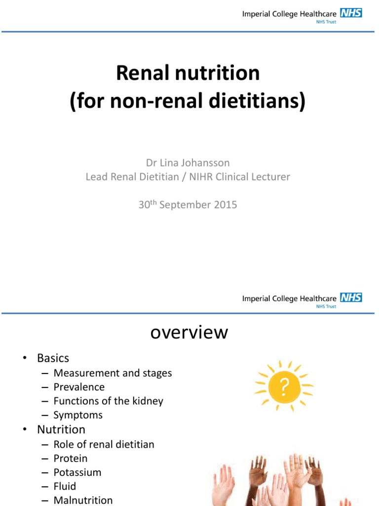 Renal Nutrition Guide for Dietitians | PDF | Chronic Kidney Disease ...
