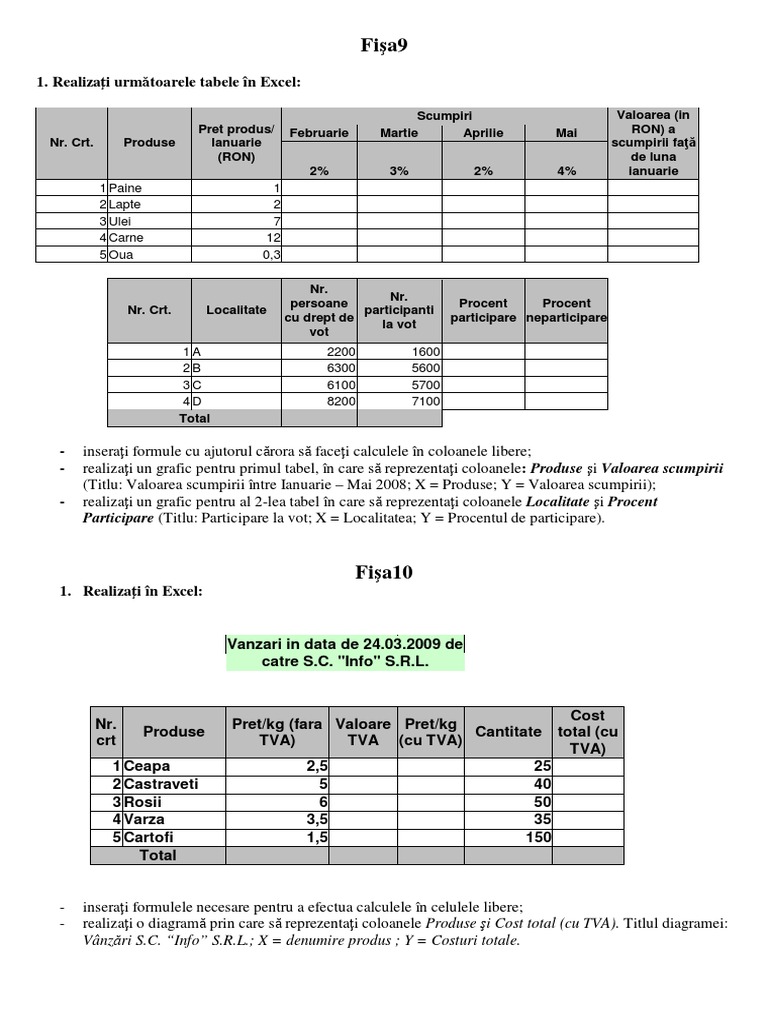 Excel-Fisa 9 PDF | PDF