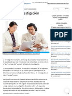 ¿Qué Es La Investigación Descriptiva