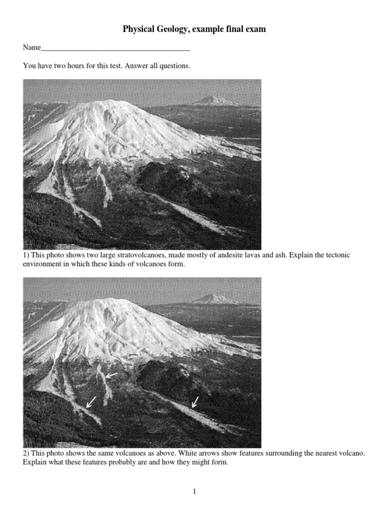 Physical Geology, Example Final Exam | PDF | Geology | Erosion