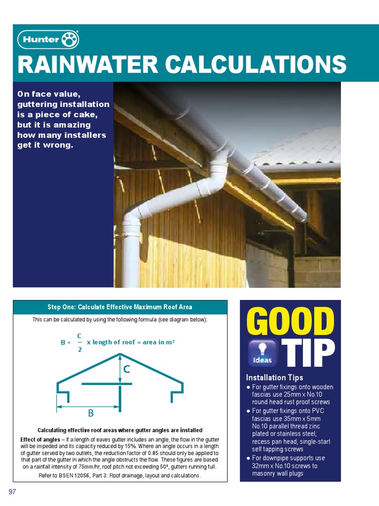 Rainwater Calculation Roof Architectural Elements