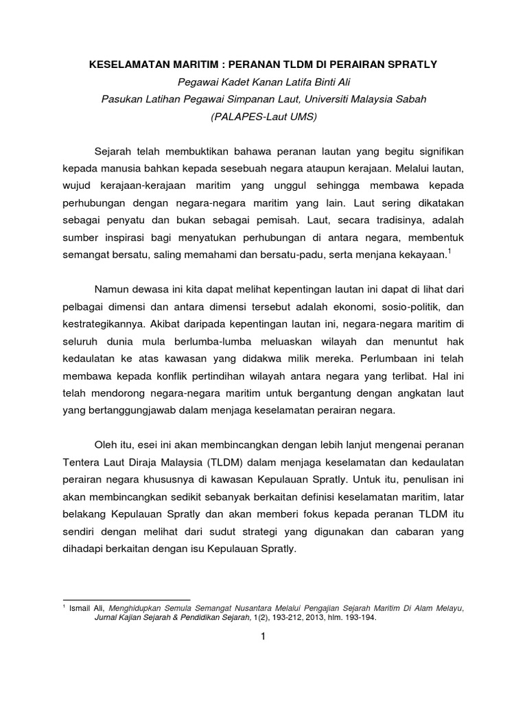 Keselamatan Maritim Peranan Tldm Di Pera Pdf Pdf