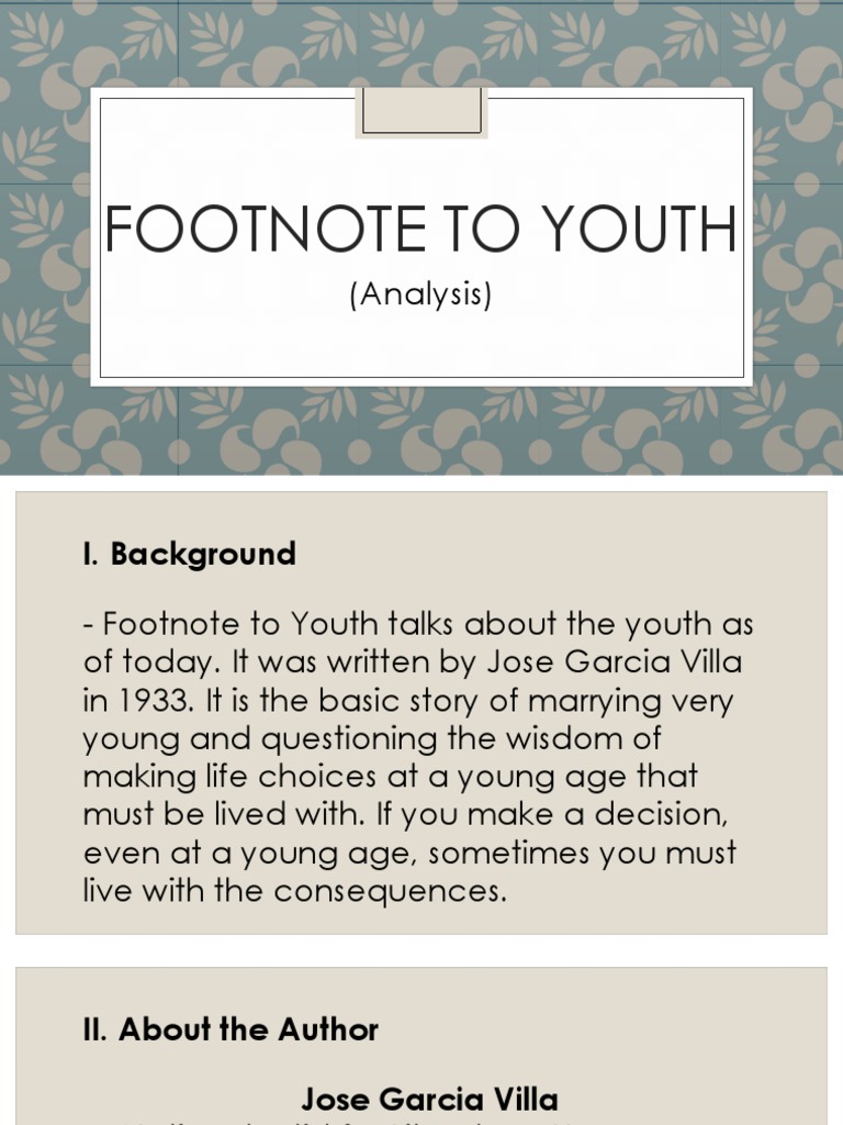 Footnote To Youth PDF