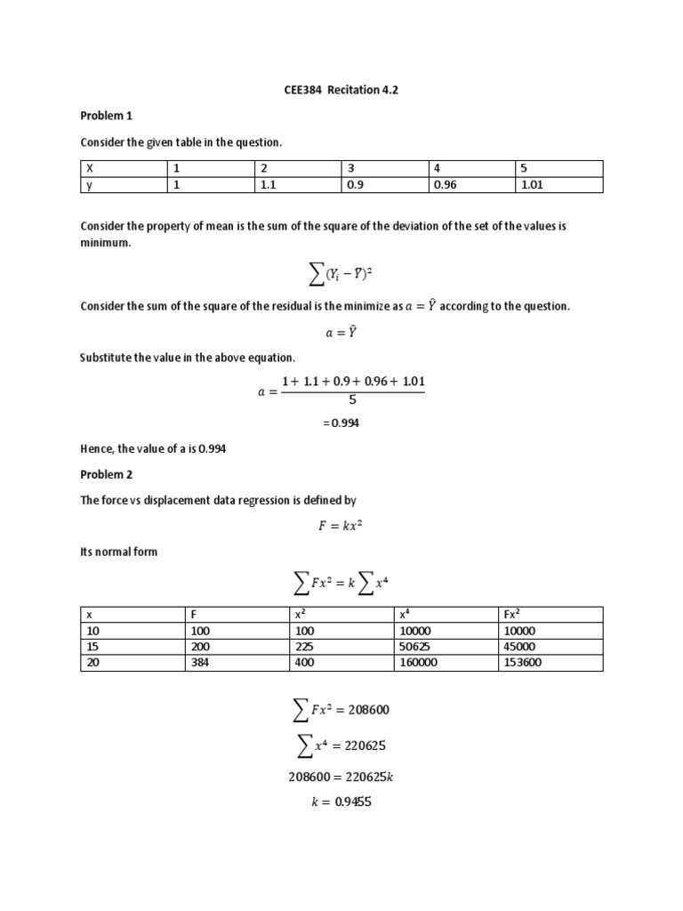 Regression Analysis and Mean Calculation | PDF