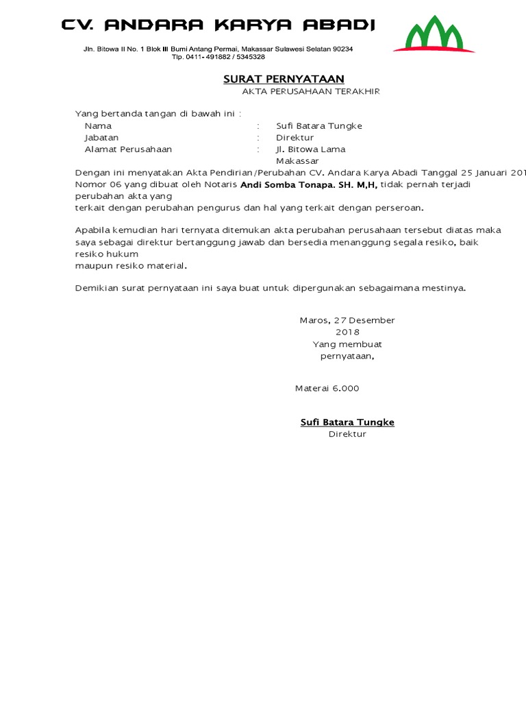 Surat Akta Terakhir Pdf