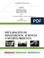 Declaracion de Desaparicion Ausencia o Muerte Presunta