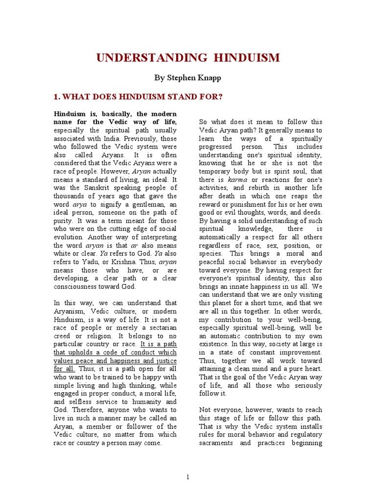 Understanding Hinduism Basics | PDF | Spirituality | Vedas