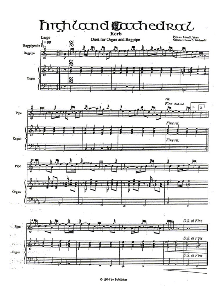 Highland Cathedral Sheet Music