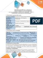 Guía de Actividades y Rúbrica de Evaluación - Fase 4 - Factibilidad y Alternativas Metodológicas