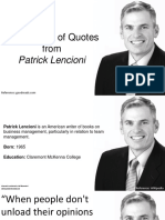 A Collection of Quotes From: Patrick Lencioni