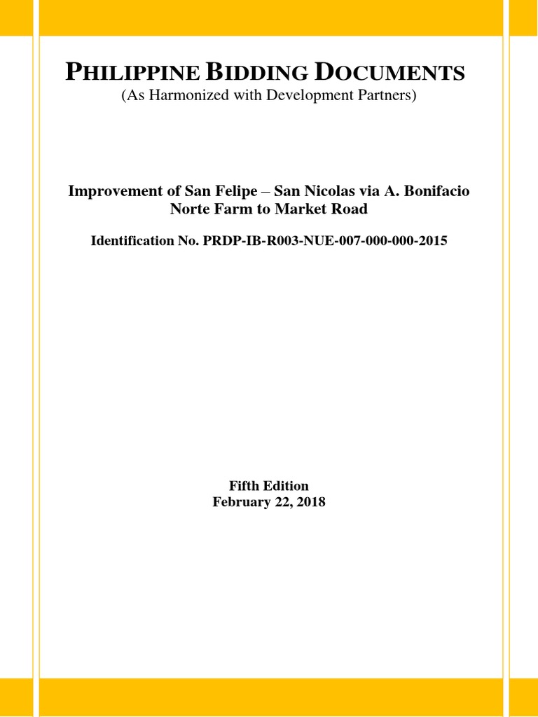 Philippine Bidding Documents for Road Project | PDF | Joint Venture ...