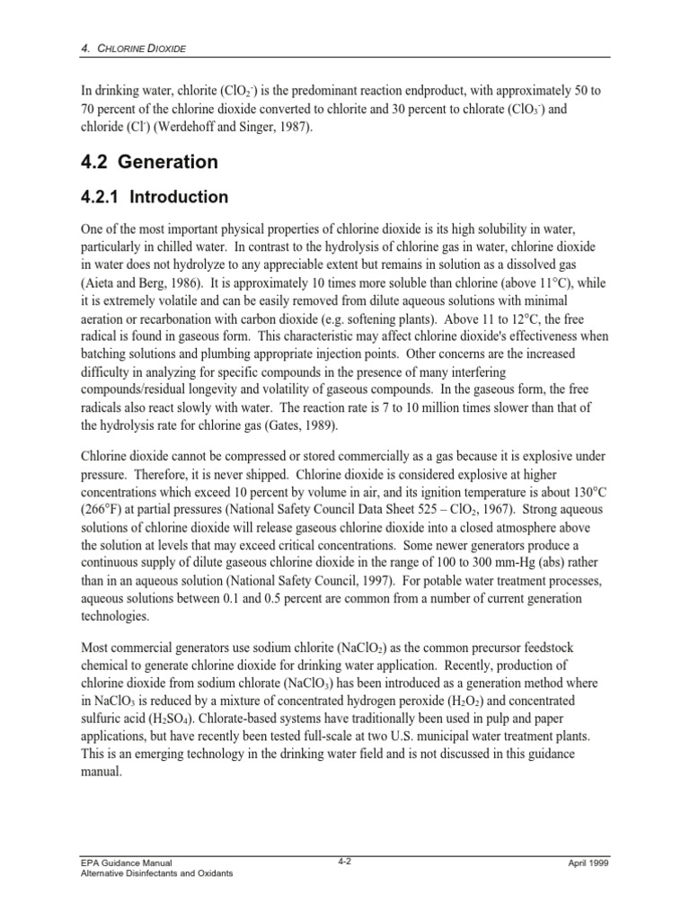 EPA Alternative Disinfectants Guidance PDF Chlorine Chemical Elements