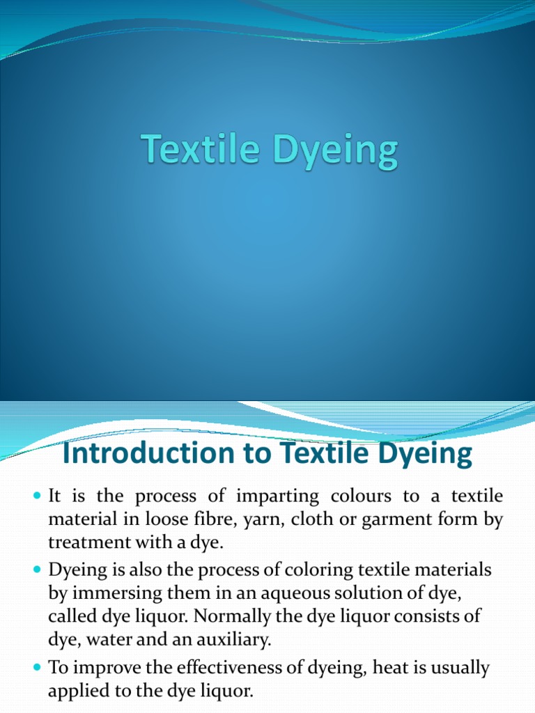 Dyeing And Printing Pdf Dye Dyeing
