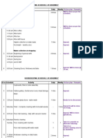 Housekeeping Cleaning Schedule at Assembly