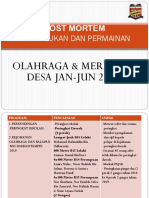 Post Mortem Olahraga & Merentas Desa Jan-Jun 2019