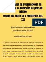 Gonzc3a1lez Rivera Juan G Bibliografc3ada Obras de Jesuitas en Mexico PDF