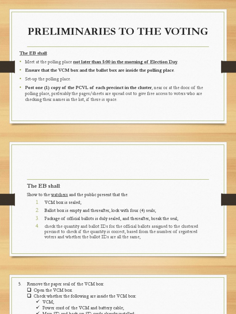 Election Day Voting Procedures Guide | PDF | Polling Place | Voting