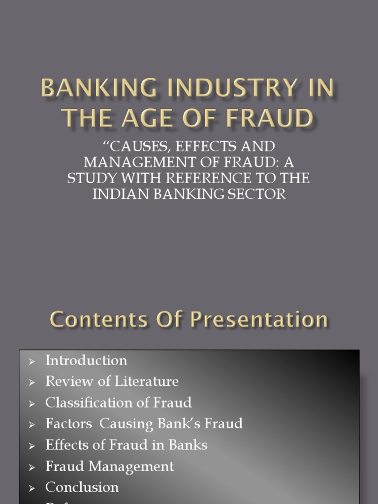 Banking Industry in The Age of Fraud | PDF | Fraud | Cheque