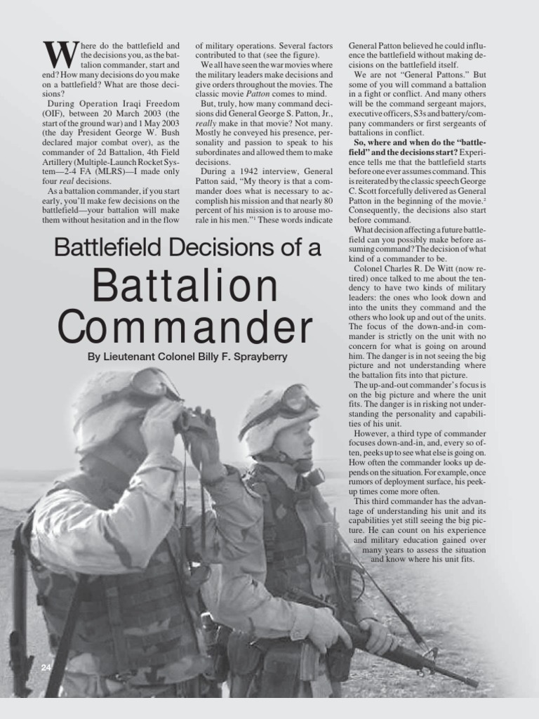 Battlefield Decisions for Battalion Commanders | PDF | Rocket Propelled ...