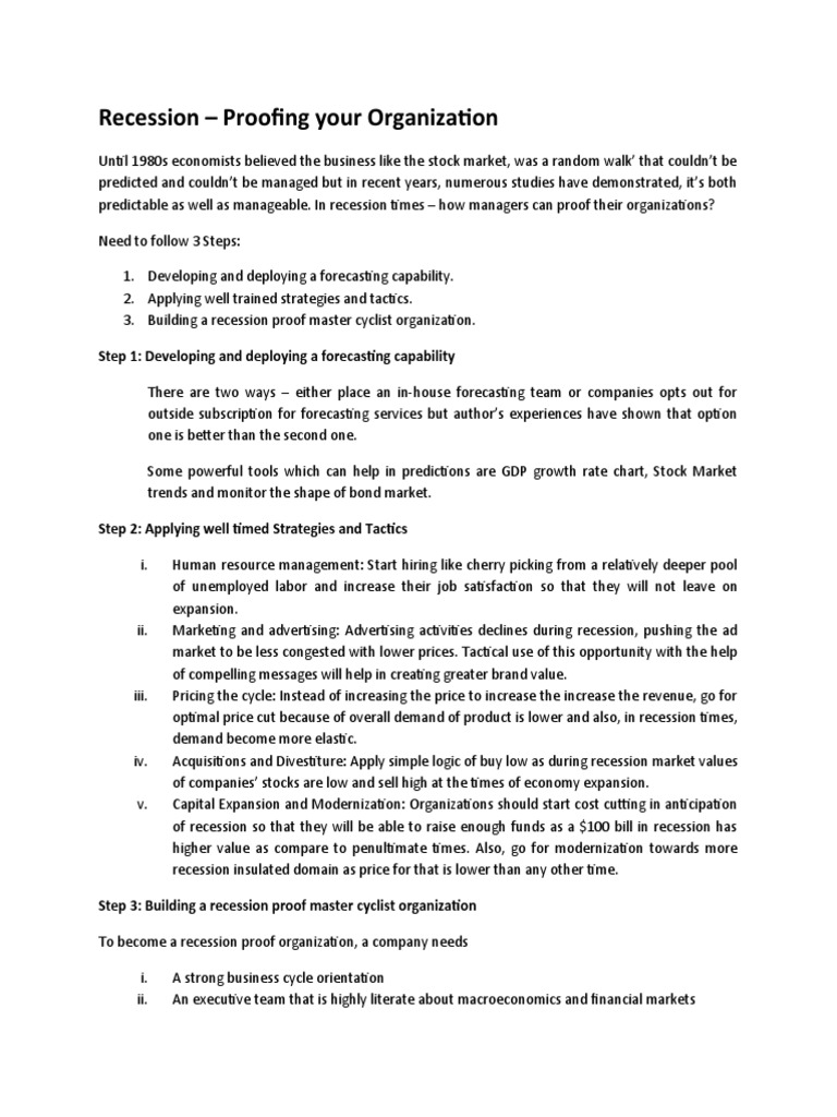 Recession-Proofing Your Organization Guide | PDF | Recession | Business ...