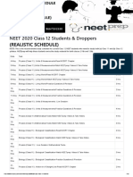 NEET 2020 Class 12 Students & Droppers (Realistic Schedule)