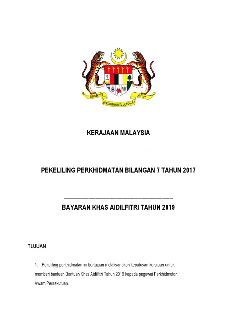 Kerajaan Malaysia Tujuan