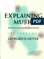 MEYER Leonard B Explaining Music Essays and Explorations