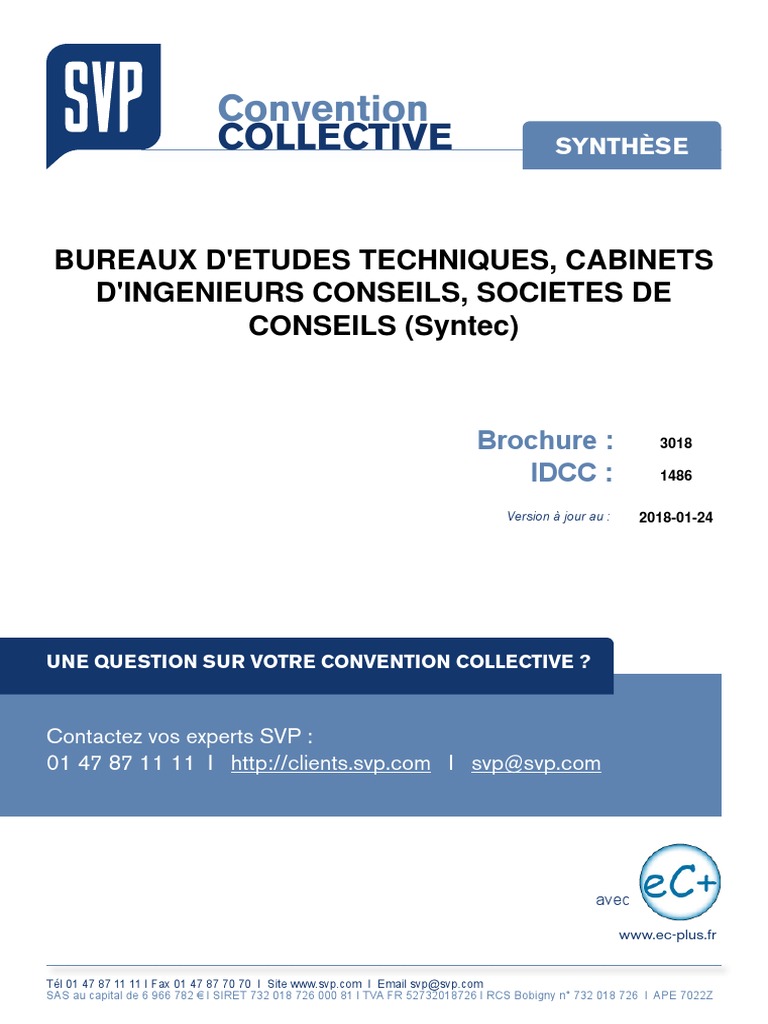 Syntec Maintien De Salaire Maladie 90 Jours Synthèse Convention Collective SYNTEC - 1803 | PDF | Salaires | Convention  collective
