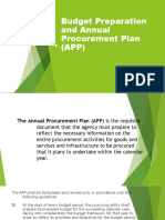 Budget Preparation and Annual Procurement Plan (APP)