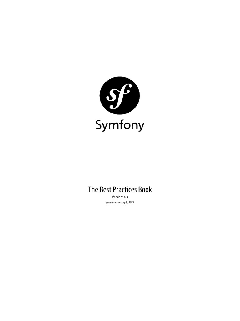 Symfony Best Practices 4.3 | PDF | Php | License