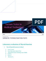Lecture Notes in Medical Technology - Lecture #5 - THYROID FUNCTION TESTS