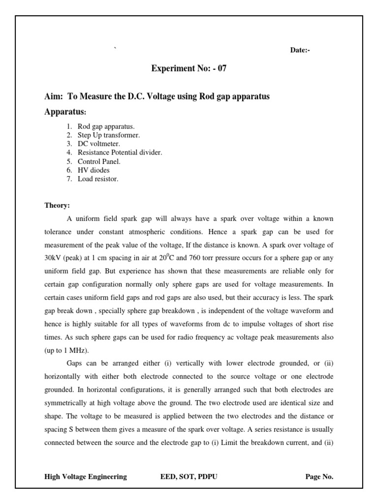 Exp - 7 Measurement of DC Voltage | PDF | Voltage | Transformer
