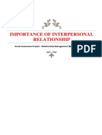 Importance of Interpersonal Relationship: Social Awareness Project - Relationship Management (Behavioral Science)