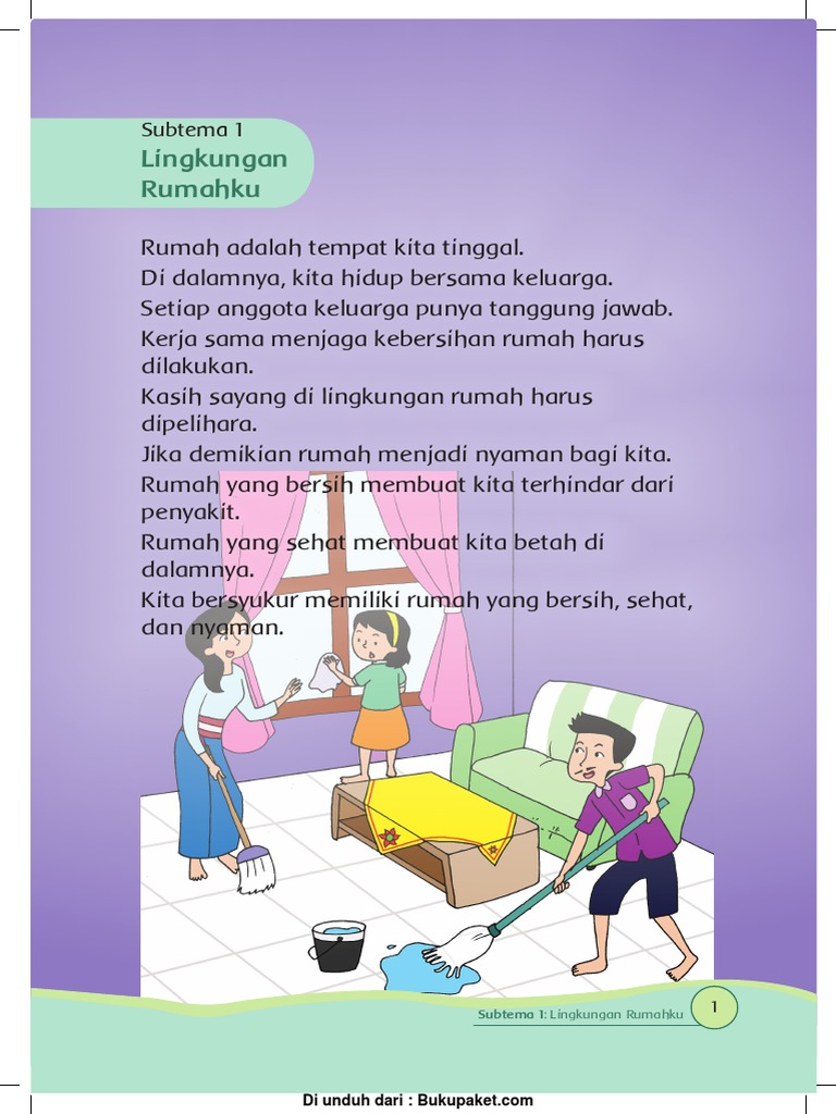 Sehat Gambar Kartun Lingkungan Rumah Yang Bersih