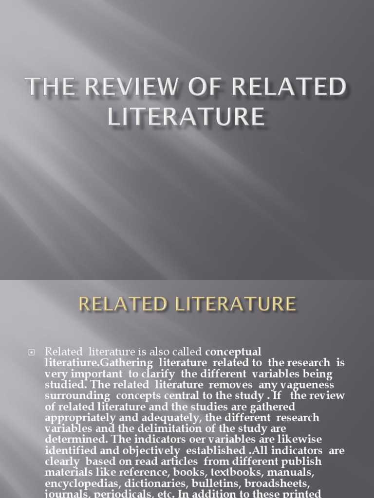 Conducting A Review Of Related Literature – FHXT
