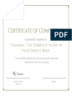 Certificate of Completion: 7 Chakras: The Complete Guide To Your Energy Body