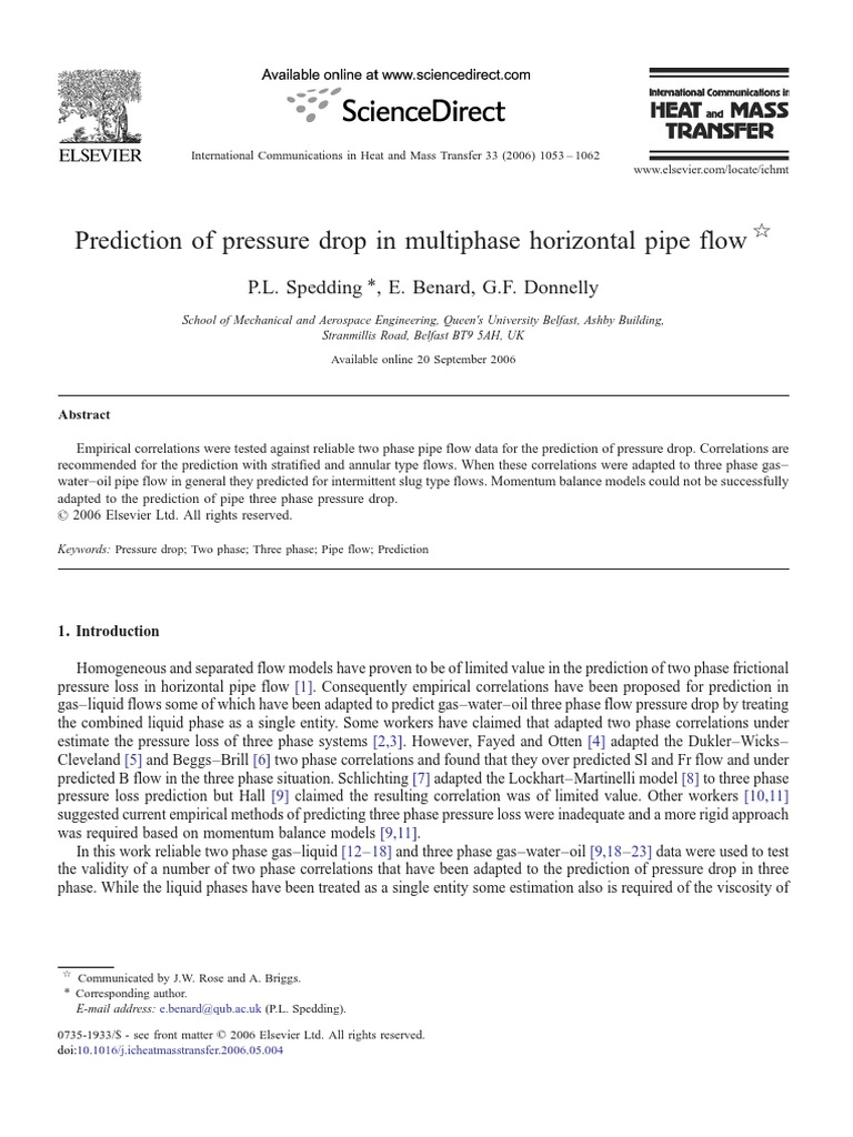 Prediction of Pressure Drop in Multiphase Horizontal Pipe Flow | PDF ...
