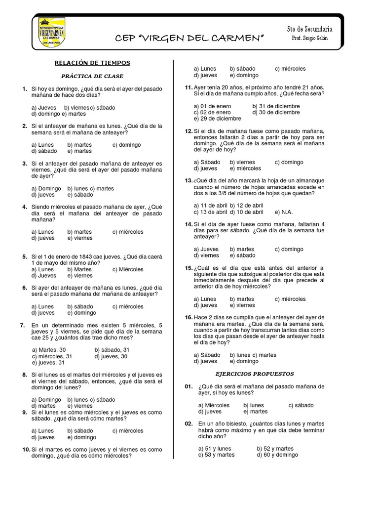 Problemas de días de la semana | PDF | Violencia