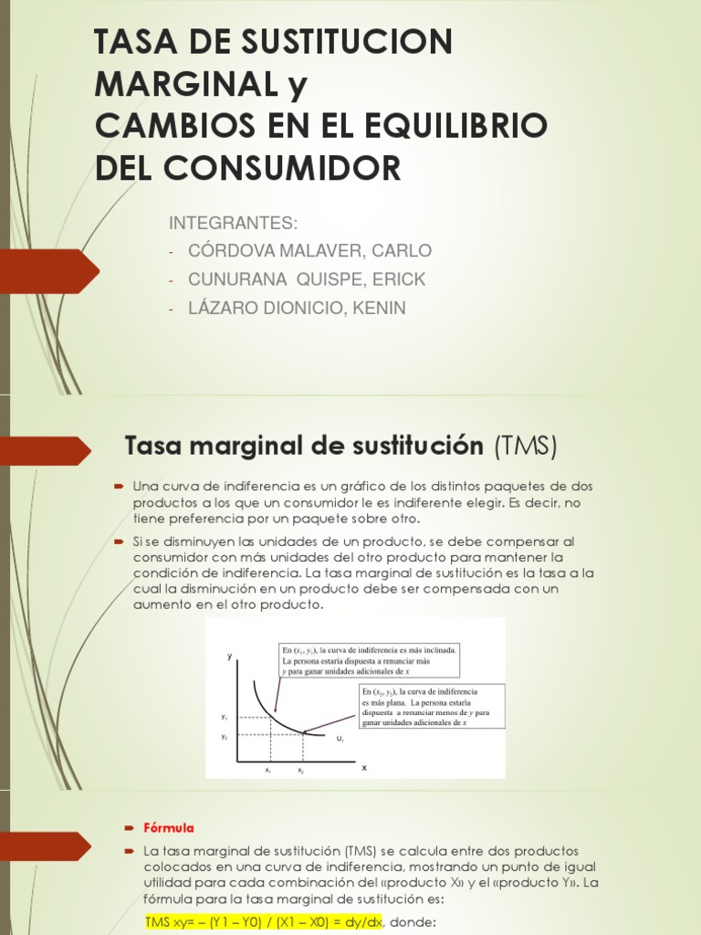 Tasa de Sustitucion Marginal | PDF | Utilidad | Comportamiento del ...